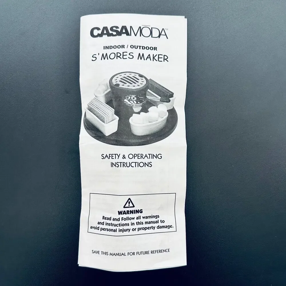 NEW Casa Moda. S'mores Maker Indoor Outdoor Smores Set Marshmallow‎ Roaster